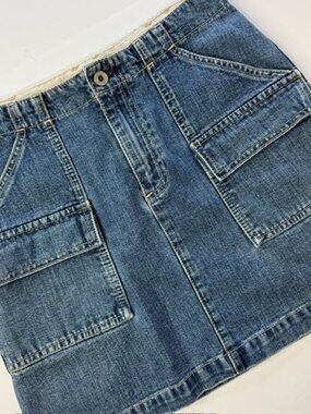 Denim Skirt Gap Surplus Women's Flap Pockets Mini Y2K